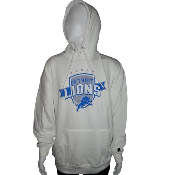 Starter NFL Team Apparel Detroit Lions Men's White Pullover‎ Hoodie Size XXL - Picture 4 of 16